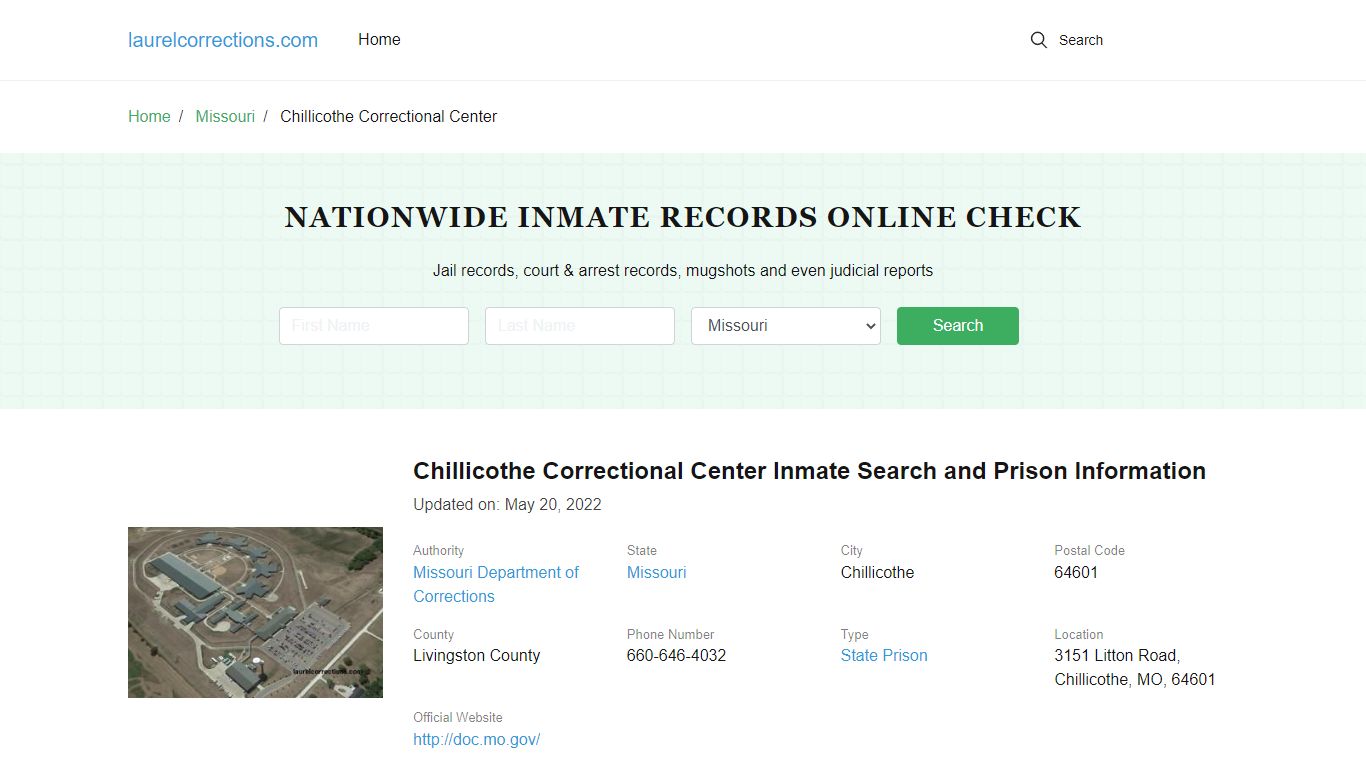 Chillicothe Correctional Center Inmate Search, Visitation, Phone no ...